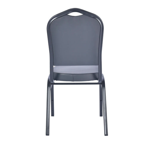 LeisureMod Cove Mid-Century Modern Stackable Banquet Chair with Black Powder Coated Steel Frame