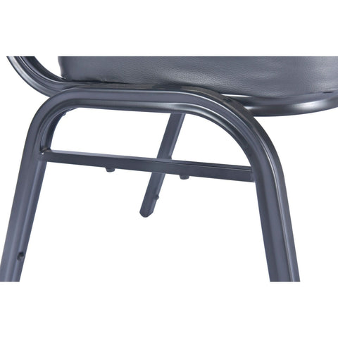 LeisureMod Cove Mid-Century Modern Stackable Banquet Chair with Black Powder Coated Steel Frame