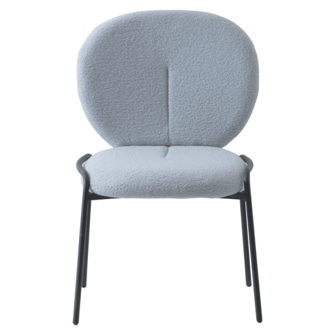 Celestial Modern Boucle Dining Side Chair with Black/White Powder Coated Iron Frame