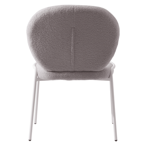 Celestial Modern Boucle Dining Side Chair with Black/White Powder Coated Iron Frame