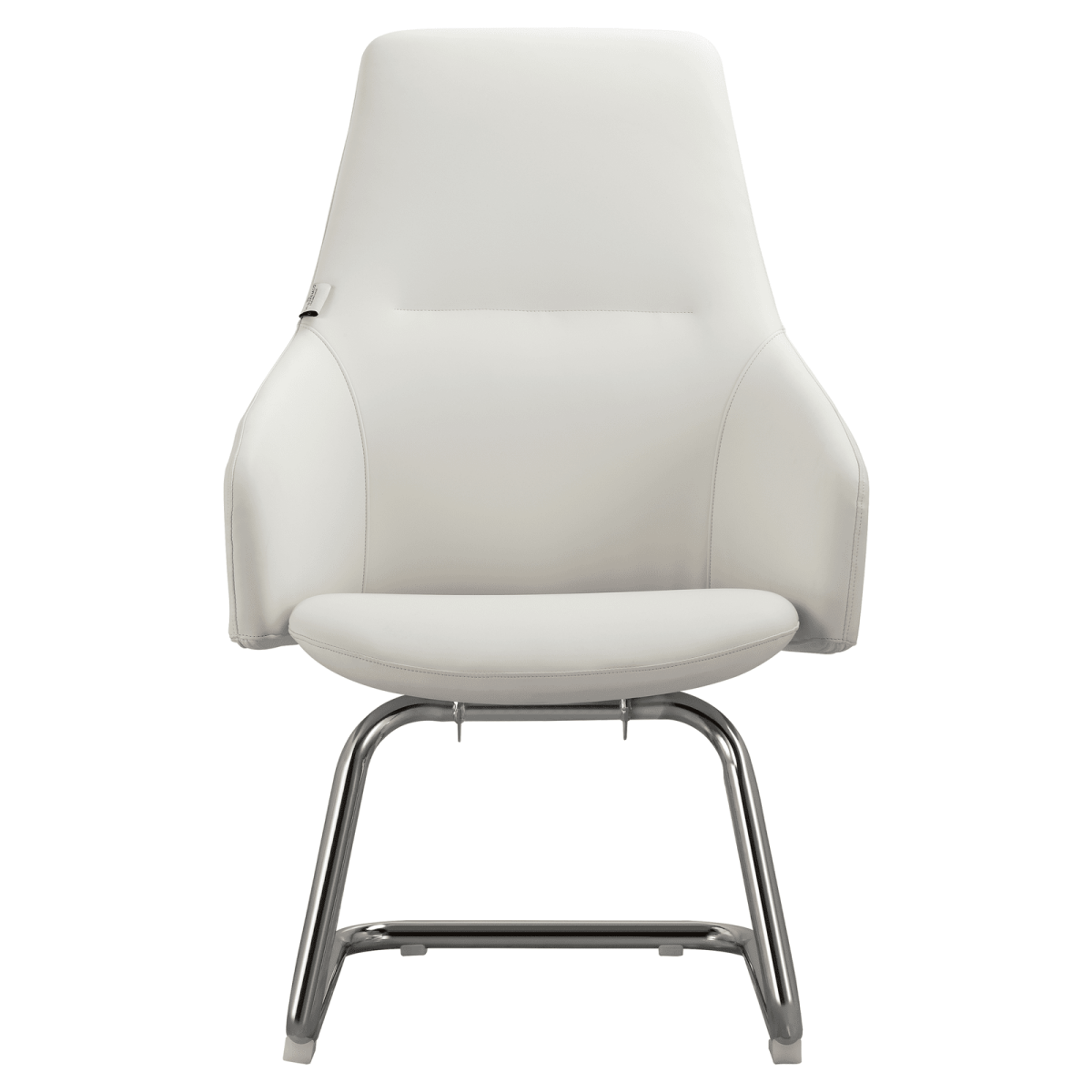 Celeste Leather Conference Office Chair with Upholstered Seat and Armrest