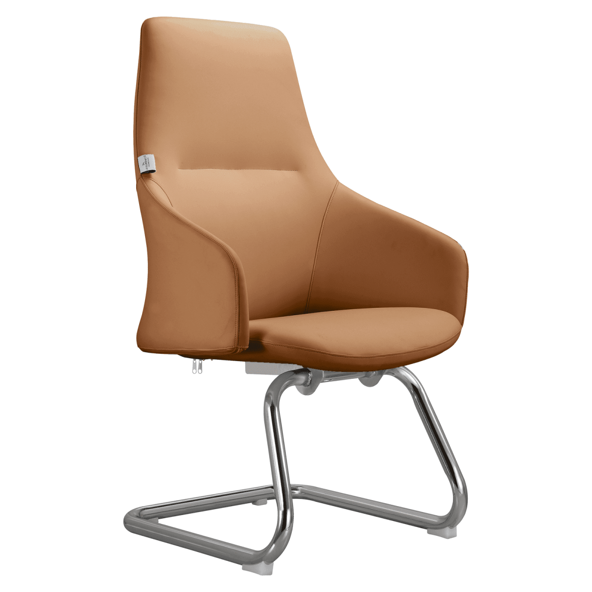 Celeste Leather Conference Office Chair with Upholstered Seat and Armrest