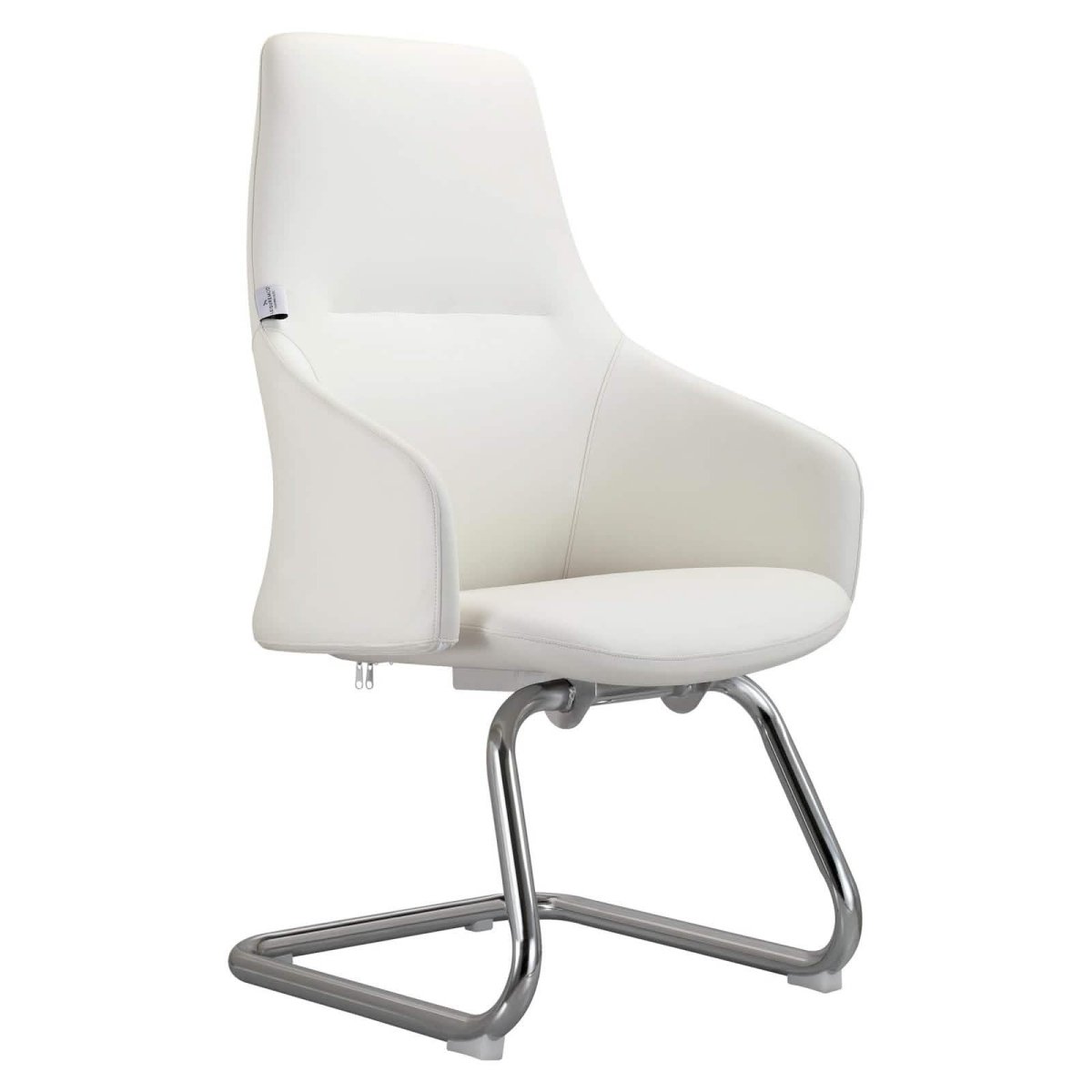 Celeste Leather Conference Office Chair with Upholstered Seat and Armrest