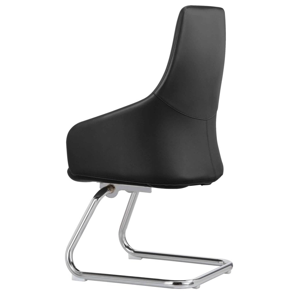 Celeste Leather Conference Office Chair with Upholstered Seat and Armrest