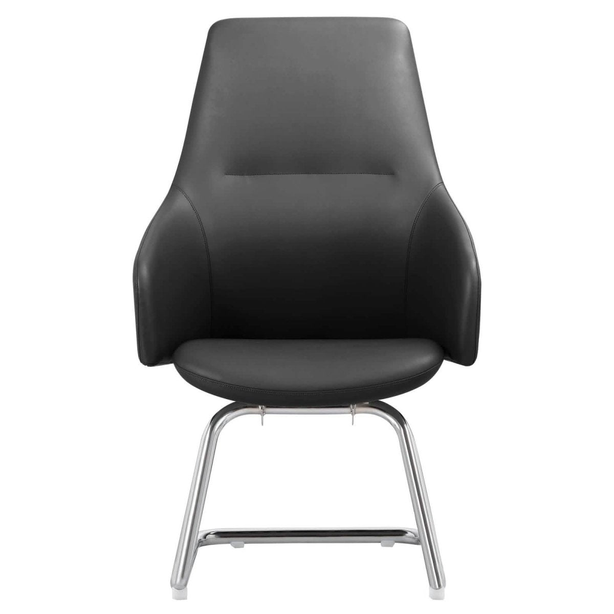 Celeste Leather Conference Office Chair with Upholstered Seat and Armrest