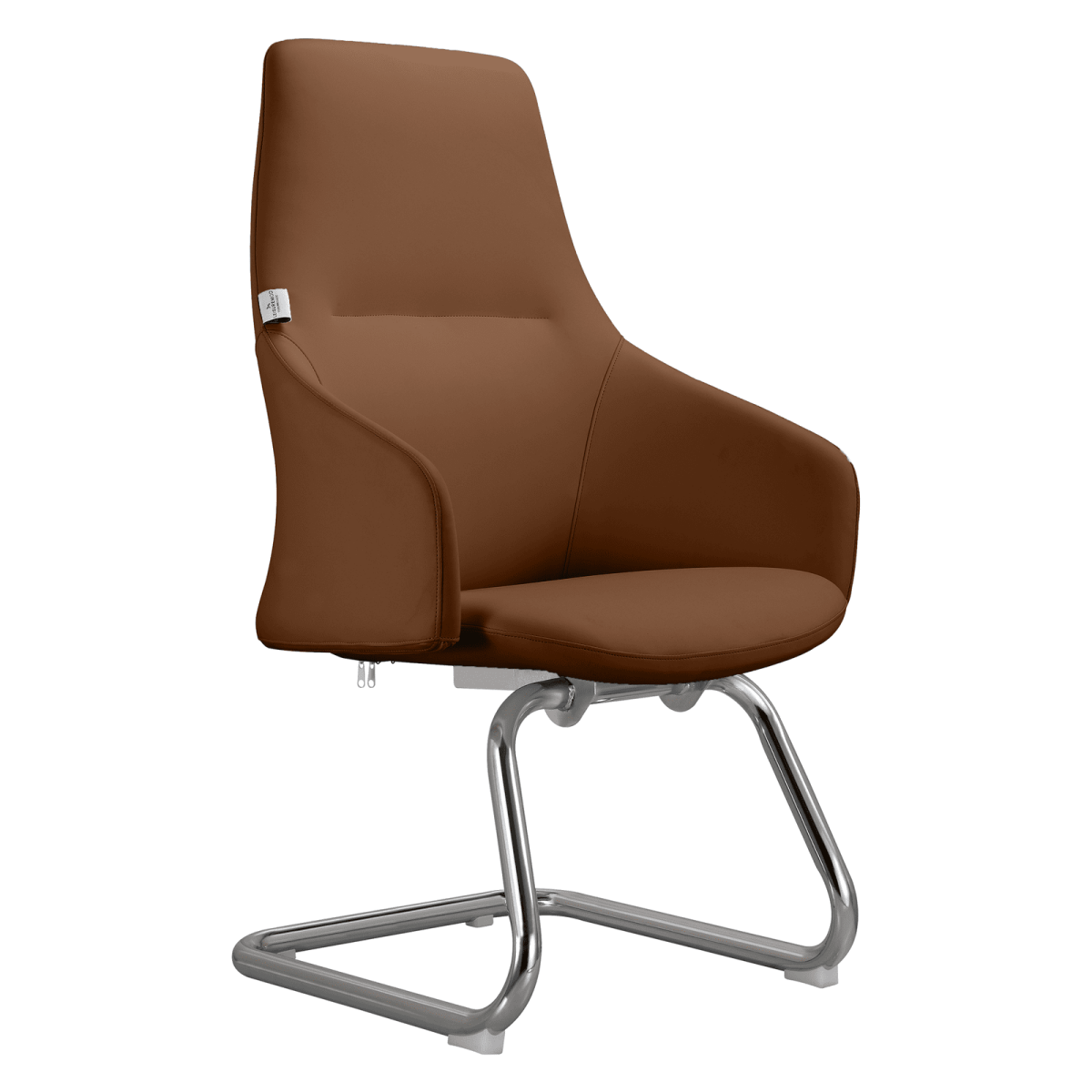 Celeste Leather Conference Office Chair with Upholstered Seat and Armrest
