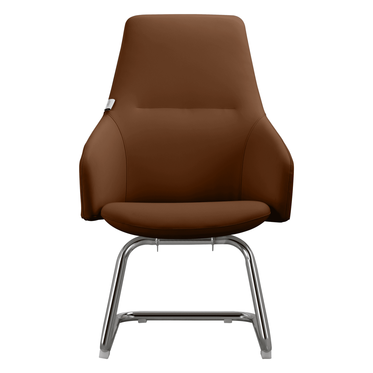 Celeste Leather Conference Office Chair with Upholstered Seat and Armrest