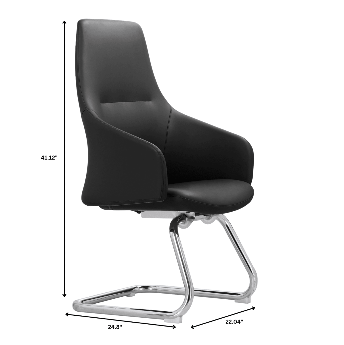 Celeste Leather Conference Office Chair with Upholstered Seat and Armrest