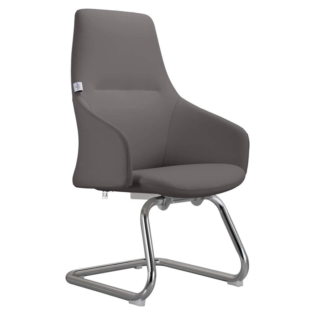 Celeste Leather Conference Office Chair with Upholstered Seat and Armrest