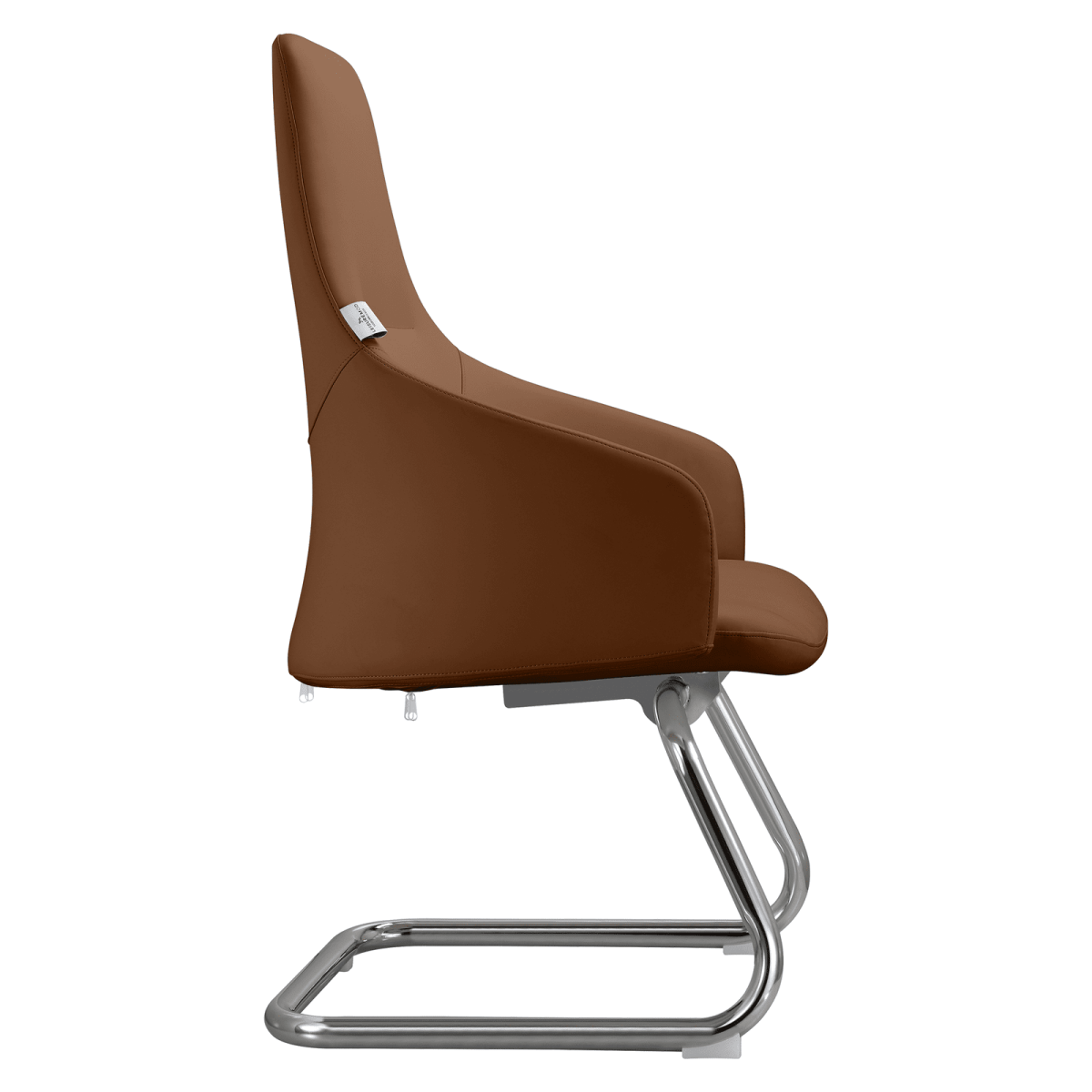 Celeste Leather Conference Office Chair with Upholstered Seat and Armrest
