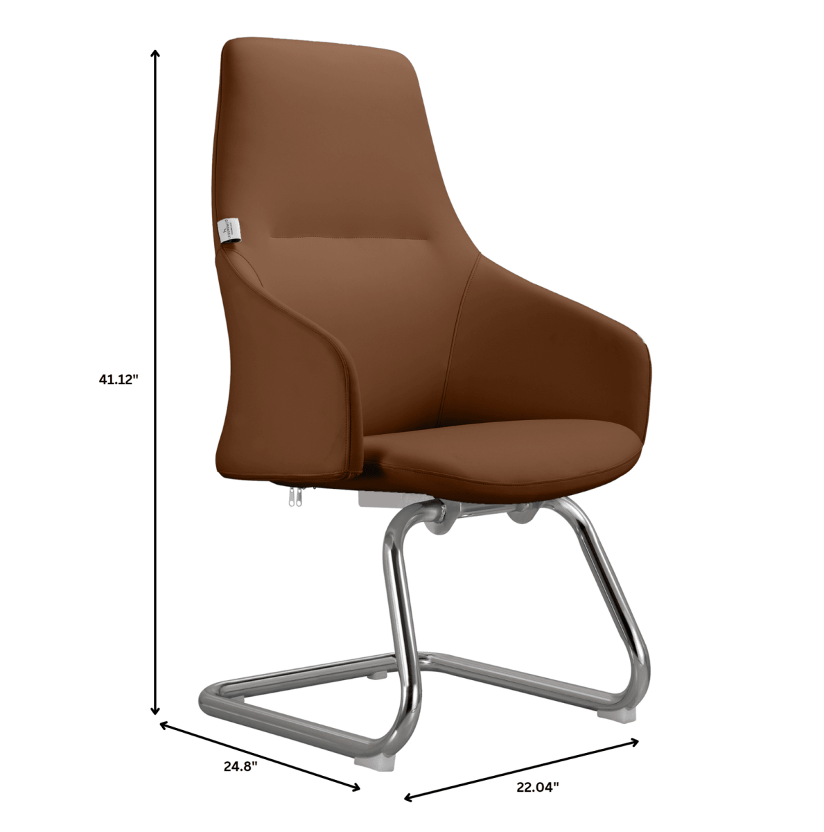 Celeste Leather Conference Office Chair with Upholstered Seat and Armrest