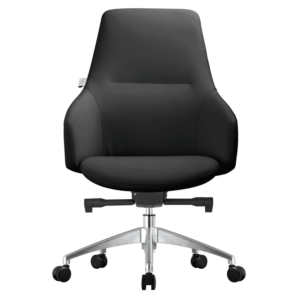 Celeste Office Chair in Upholstered Leather with Swivel and Tilt Waterfall Seat Design
