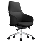 Celeste Office Chair in Upholstered Leather with Swivel and Tilt Waterfall Seat Design