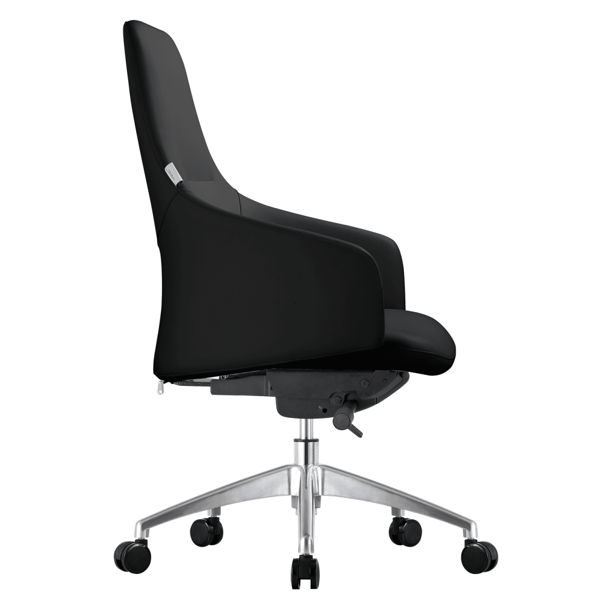 Celeste Office Chair in Upholstered Leather with Swivel and Tilt Waterfall Seat Design