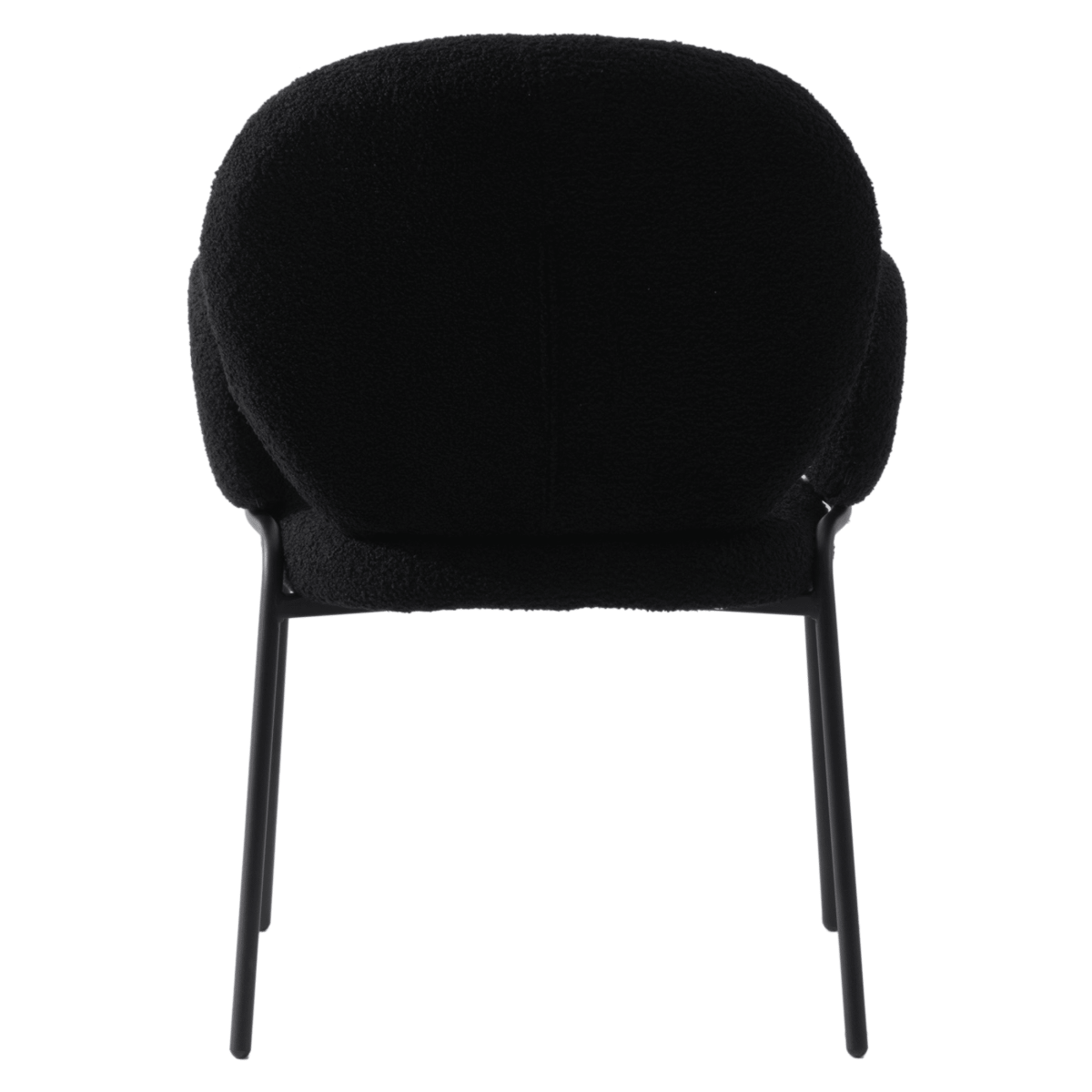Celestial Boucle Dining Chair with Black Powder - Coated Iron Frame Set of 2