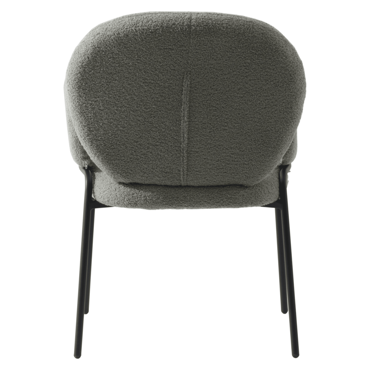 Celestial Boucle Dining Chair with Black Powder - Coated Iron Frame Set of 2