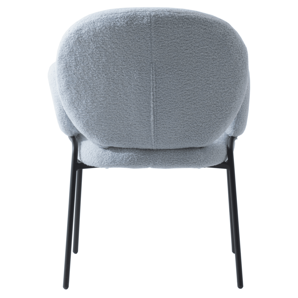 Celestial Boucle Dining Chair with Black Powder - Coated Iron Frame Set of 2