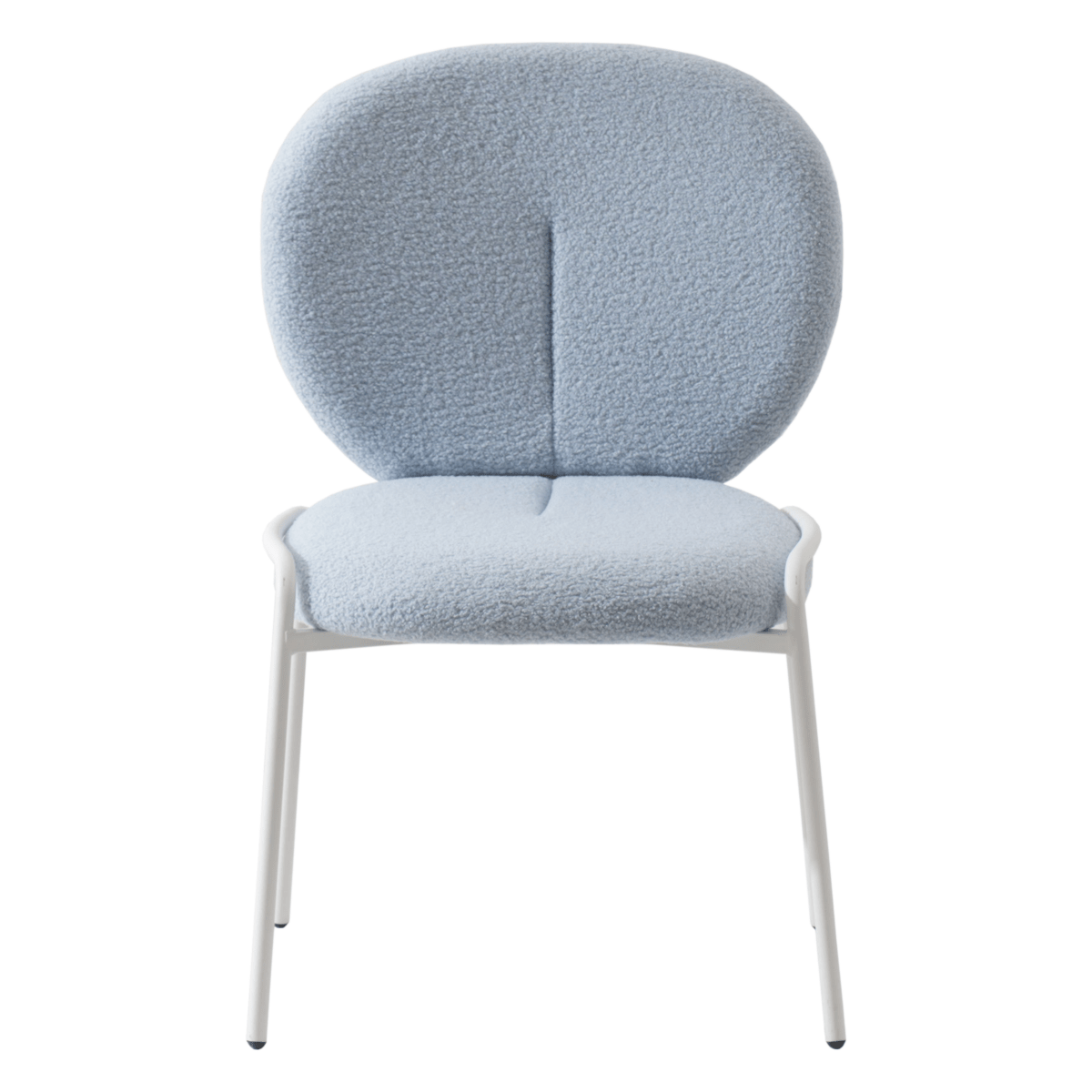 Celestial Modern Boucle Dining Side Chair with Black/White Powder Coated Iron Frame