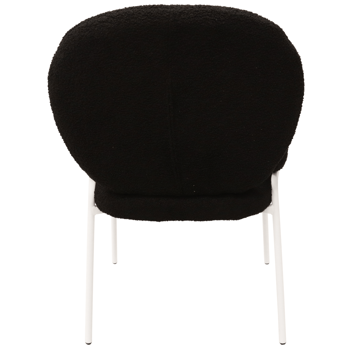 Celestial Modern Boucle Dining Side Chair with Black/White Powder Coated Iron Frame