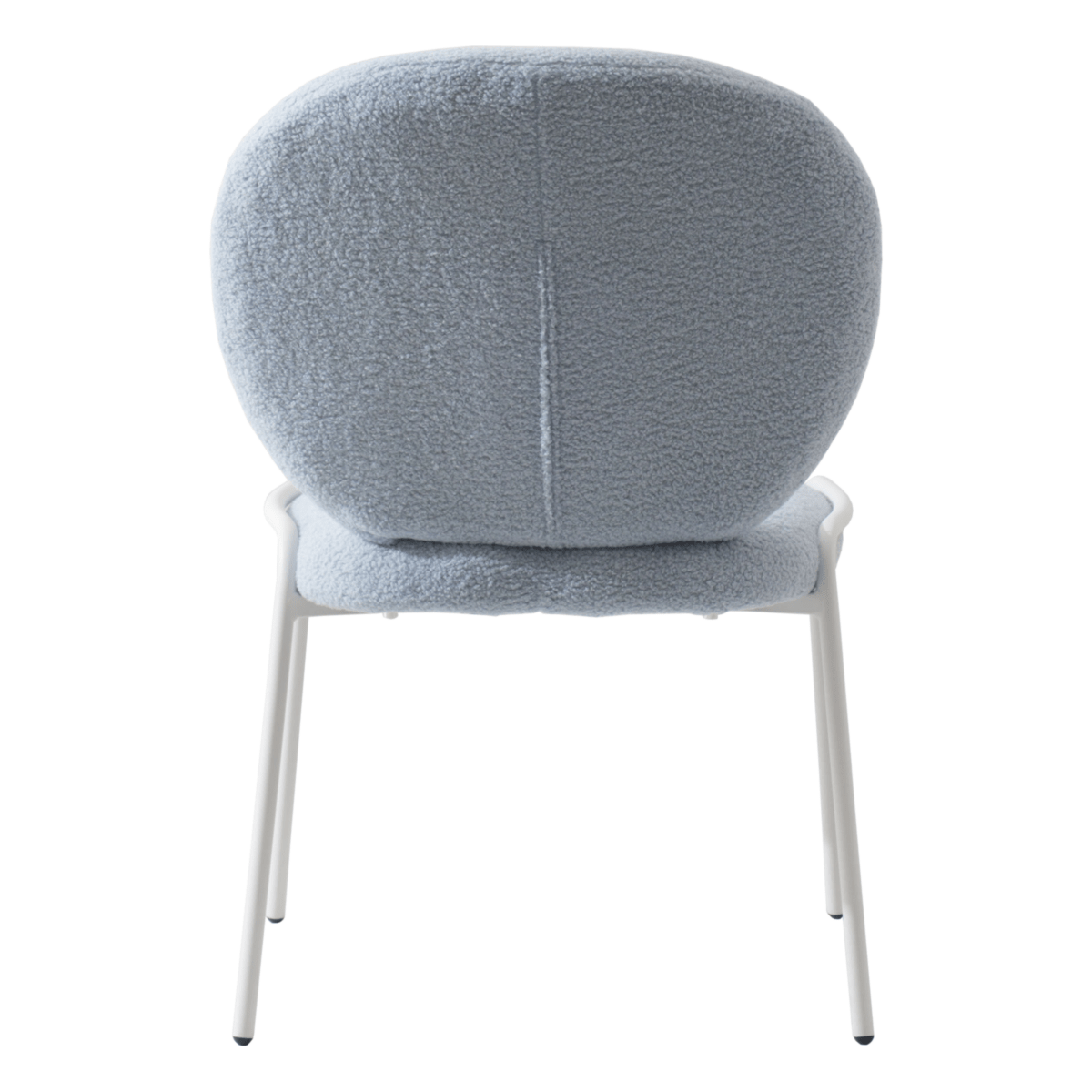 Celestial Modern Boucle Dining Side Chair with Black/White Powder Coated Iron Frame