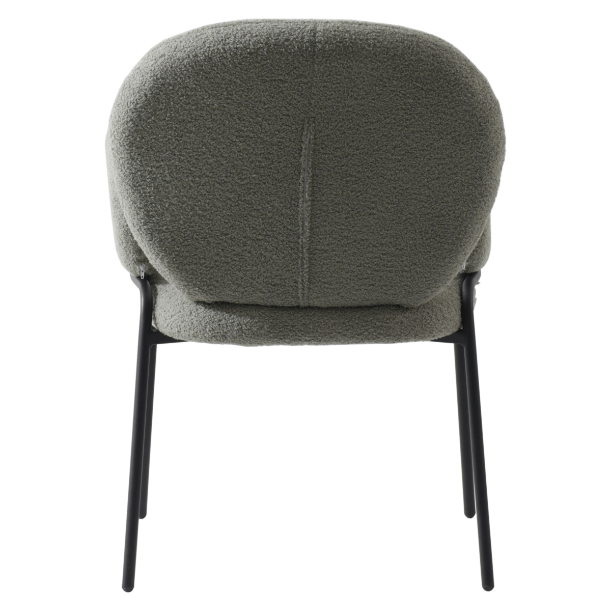Celestial Modern Boucle Dining Side Chair with Black/White Powder Coated Iron Frame