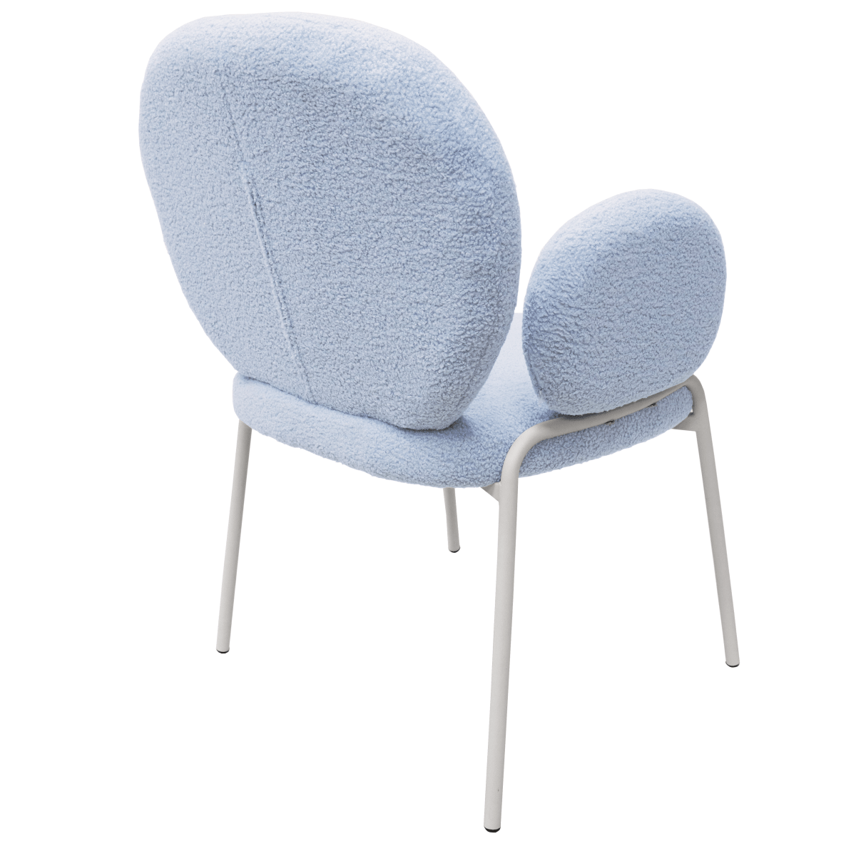 Celestial Modern Boucle Dining Side Chair with Black/White Powder Coated Iron Frame