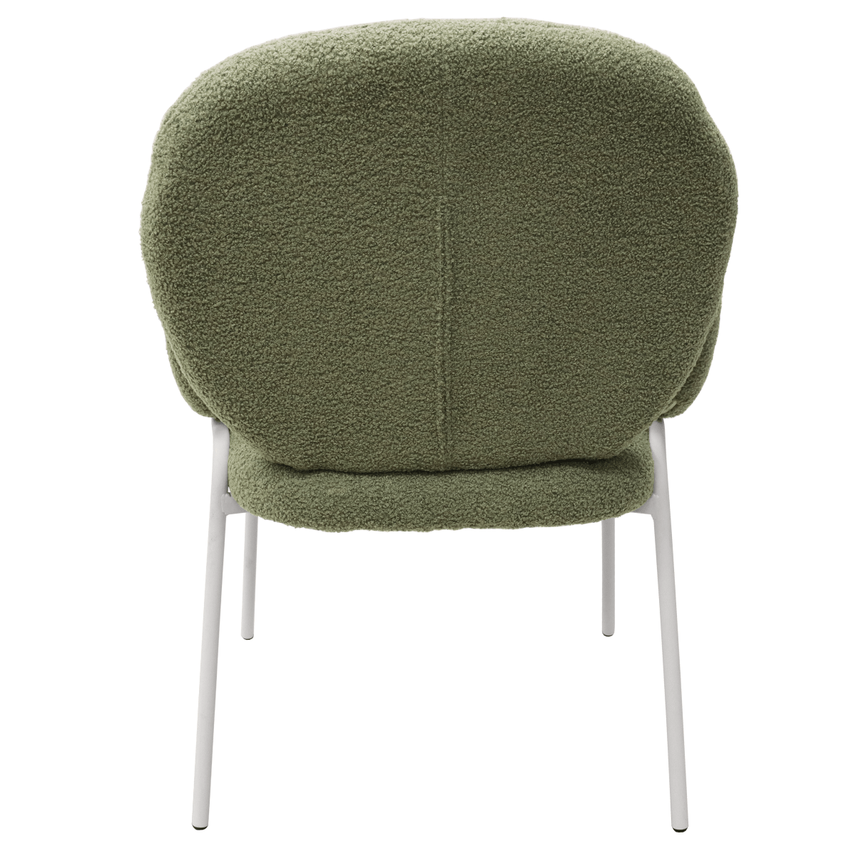 Celestial Modern Boucle Dining Side Chair with Black/White Powder Coated Iron Frame
