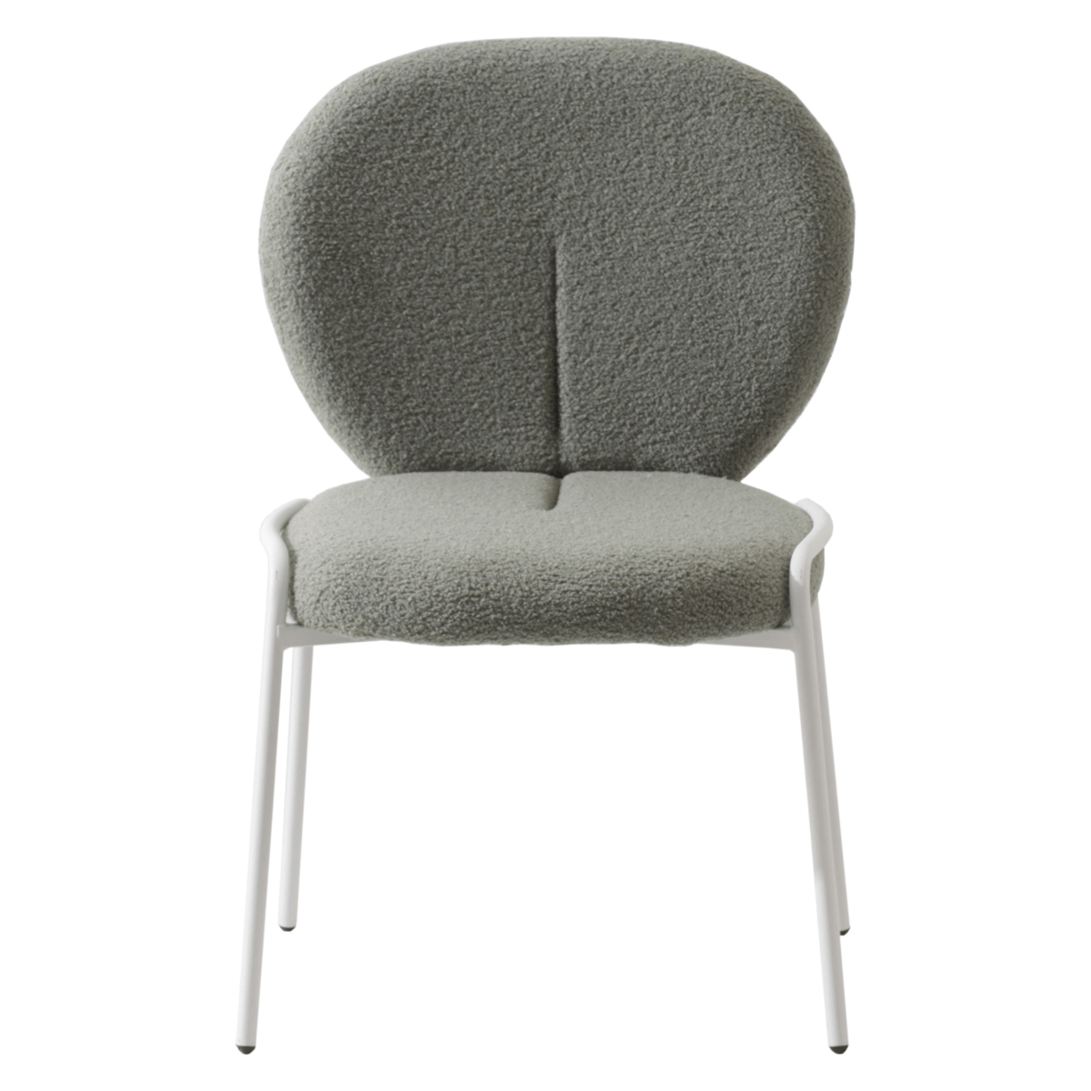 Celestial Modern Boucle Dining Side Chair with Black/White Powder Coated Iron Frame