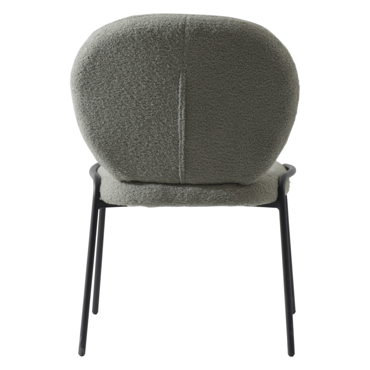 Celestial Modern Boucle Dining Side Chair with Black/White Powder Coated Iron Frame