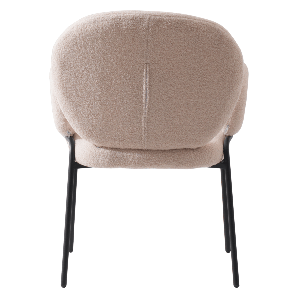 Celestial Modern Boucle Dining Side Chair with Black/White Powder Coated Iron Frame
