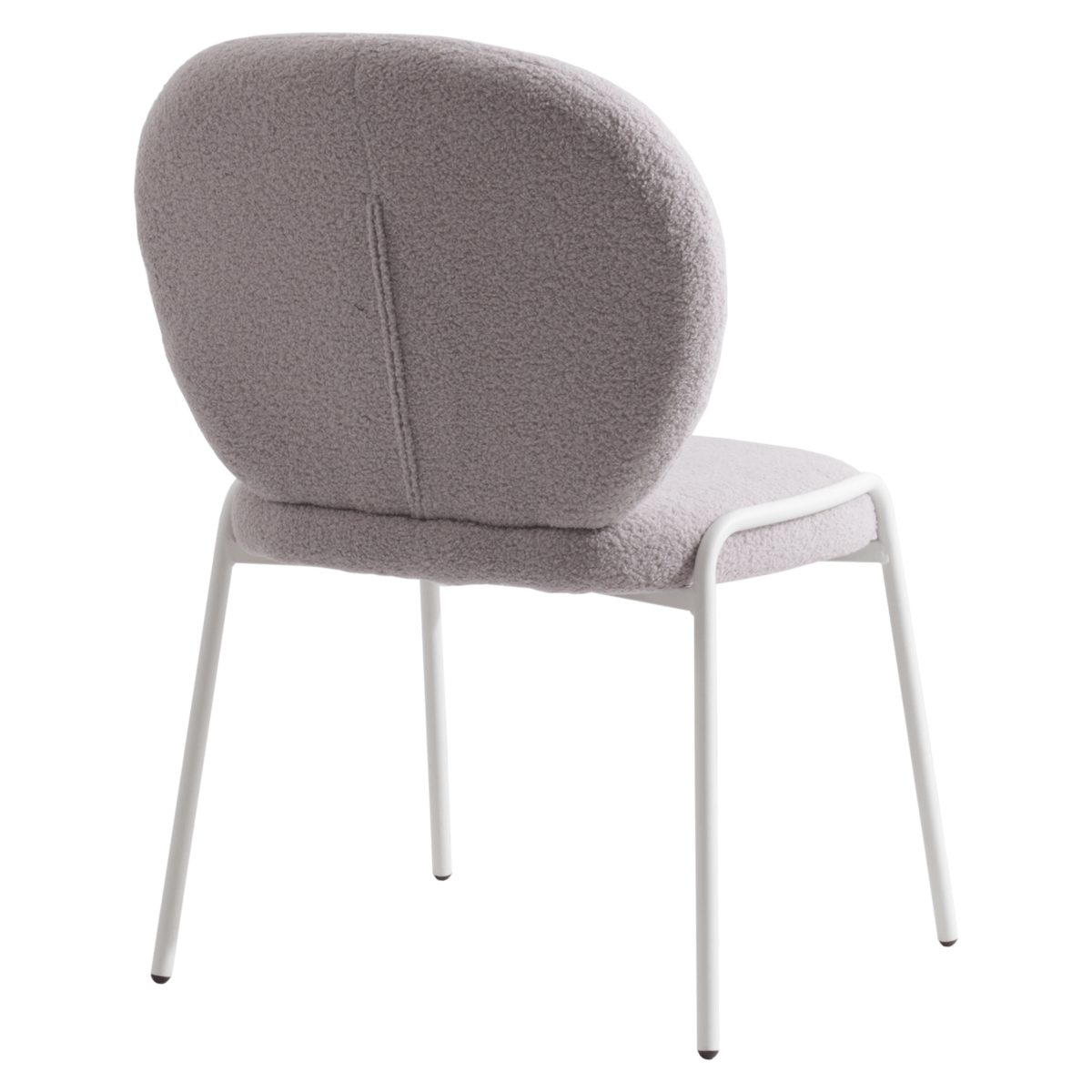 Celestial Modern Boucle Dining Side Chair with Black/White Powder Coated Iron Frame