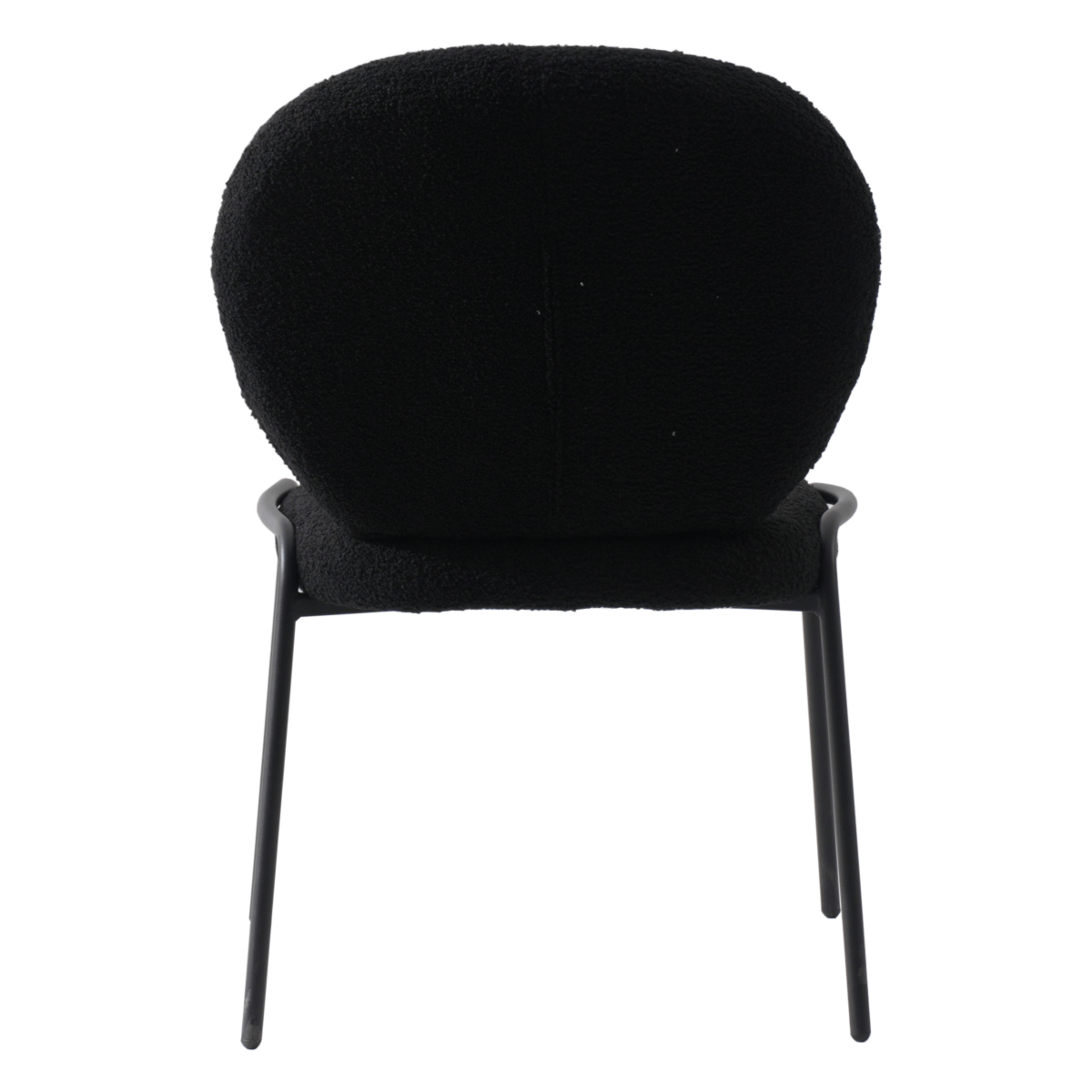 Celestial Modern Boucle Dining Side Chair with Black/White Powder Coated Iron Frame