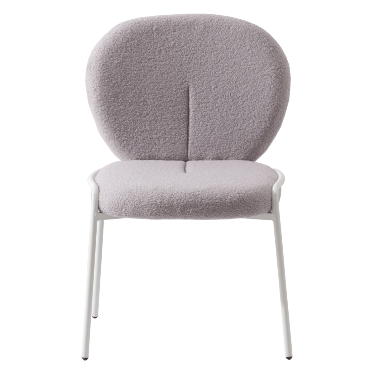 Celestial Modern Boucle Dining Side Chair with Black/White Powder Coated Iron Frame