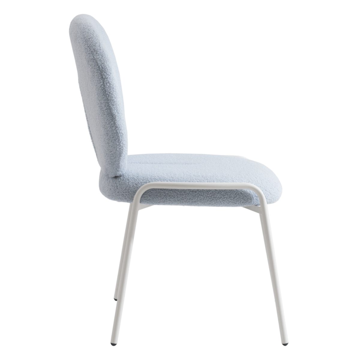 Celestial Modern Boucle Dining Side Chair with Black/White Powder Coated Iron Frame