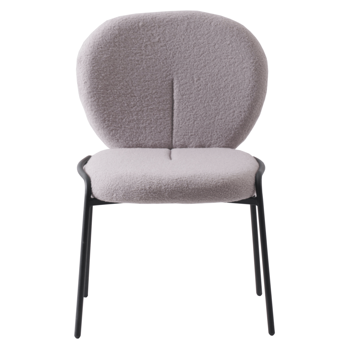Celestial Modern Boucle Dining Side Chair with Black/White Powder Coated Iron Frame