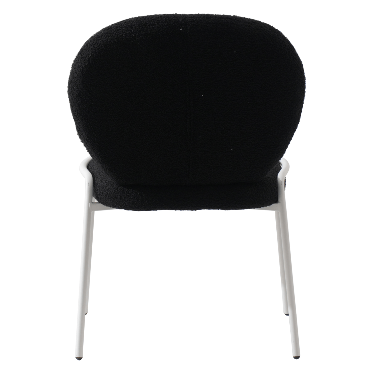 Celestial Modern Boucle Dining Side Chair with Black/White Powder Coated Iron Frame