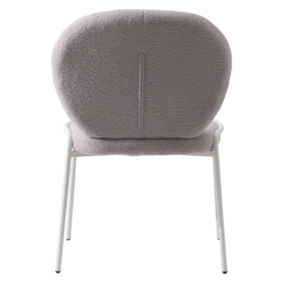 Celestial Modern Boucle Dining Side Chair with Black/White Powder Coated Iron Frame