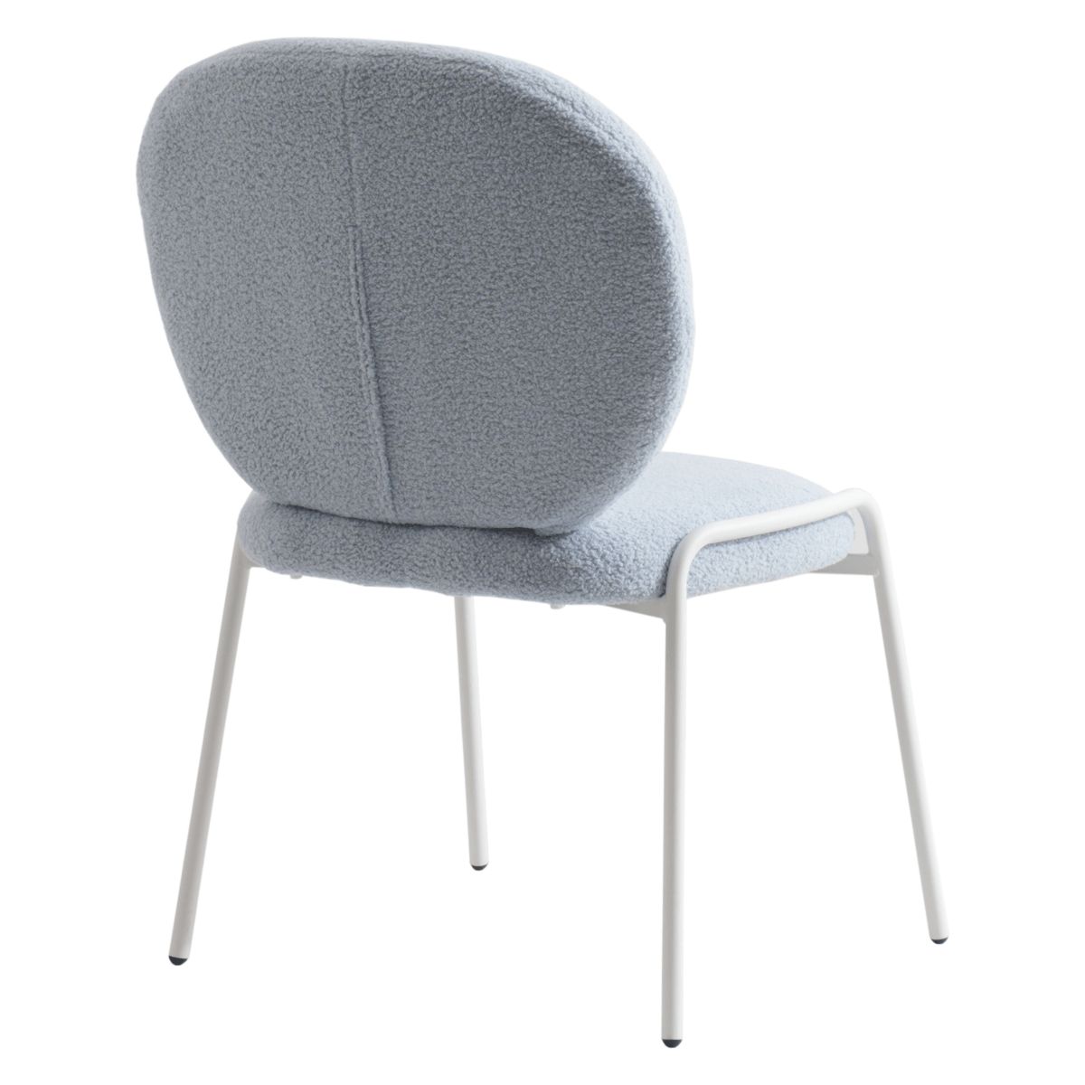 Celestial Modern Boucle Dining Side Chair with Black/White Powder Coated Iron Frame