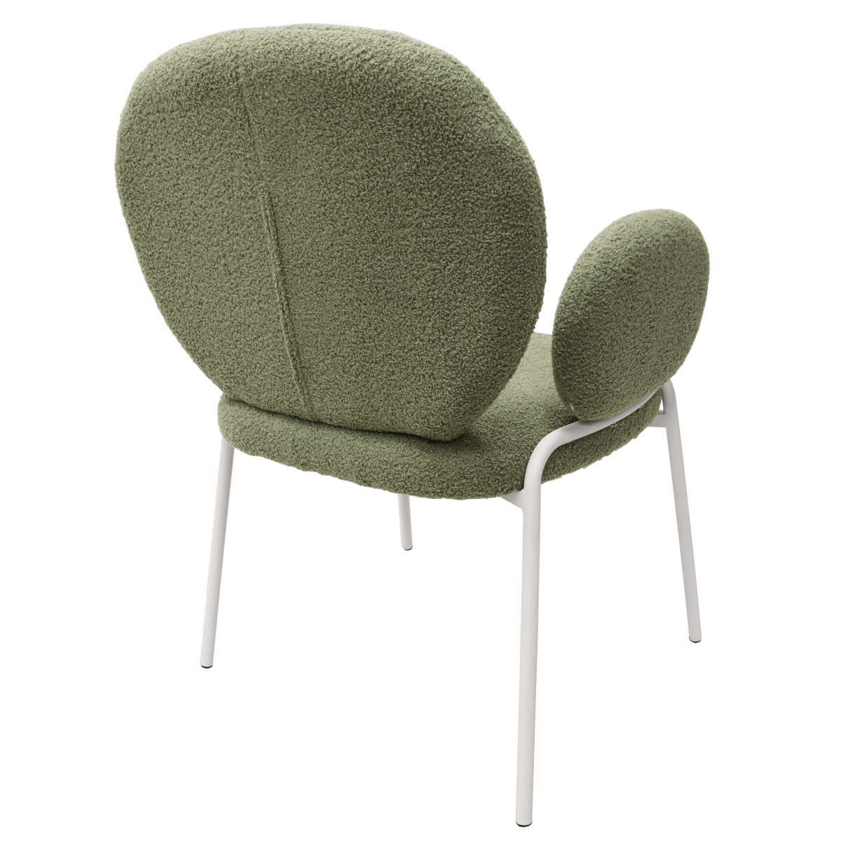 Celestial Modern Boucle Dining Side Chair with Black/White Powder Coated Iron Frame