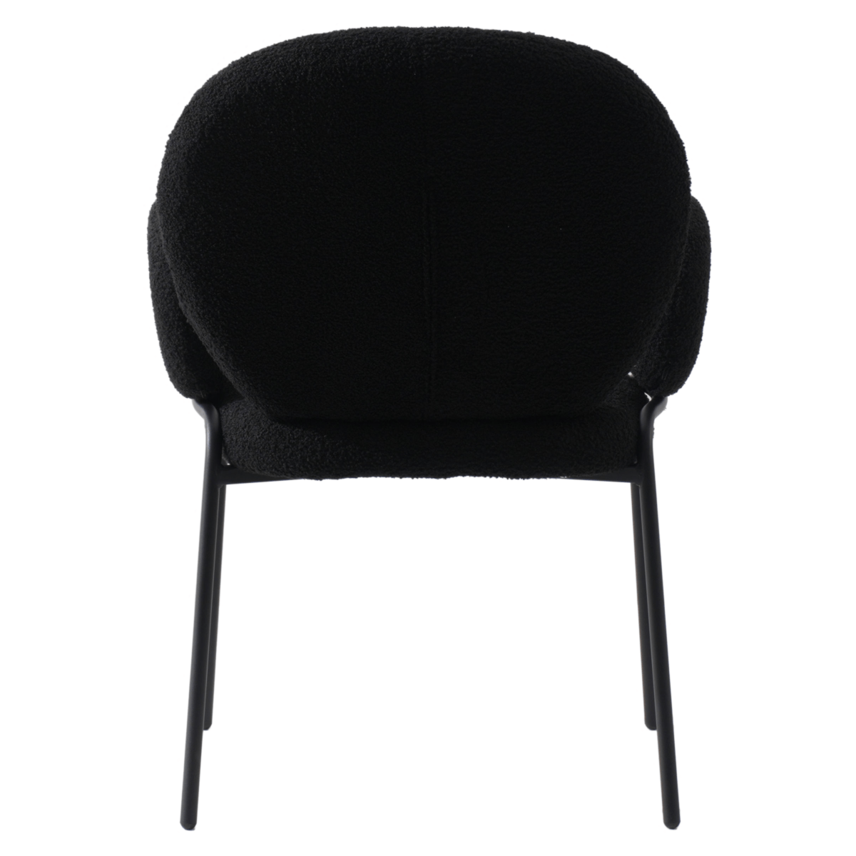 Celestial Modern Boucle Dining Side Chair with Black/White Powder Coated Iron Frame
