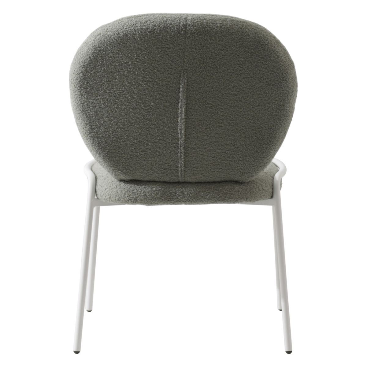 Celestial Modern Boucle Dining Side Chair with Black/White Powder Coated Iron Frame
