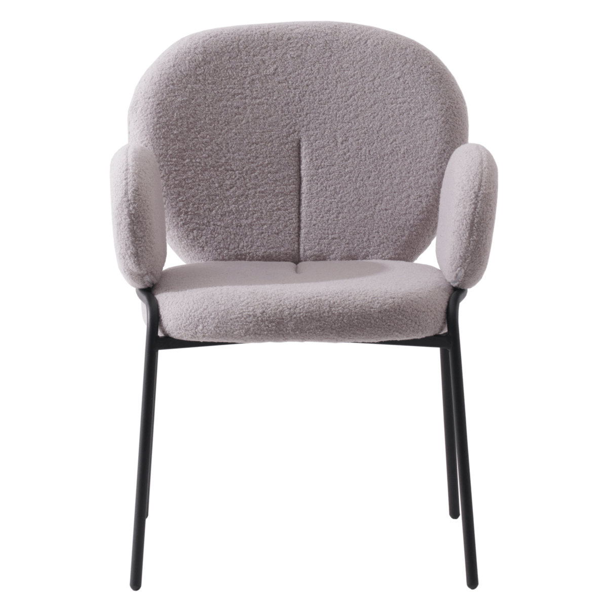 Celestial Modern Boucle Dining Side Chair with Black/White Powder Coated Iron Frame