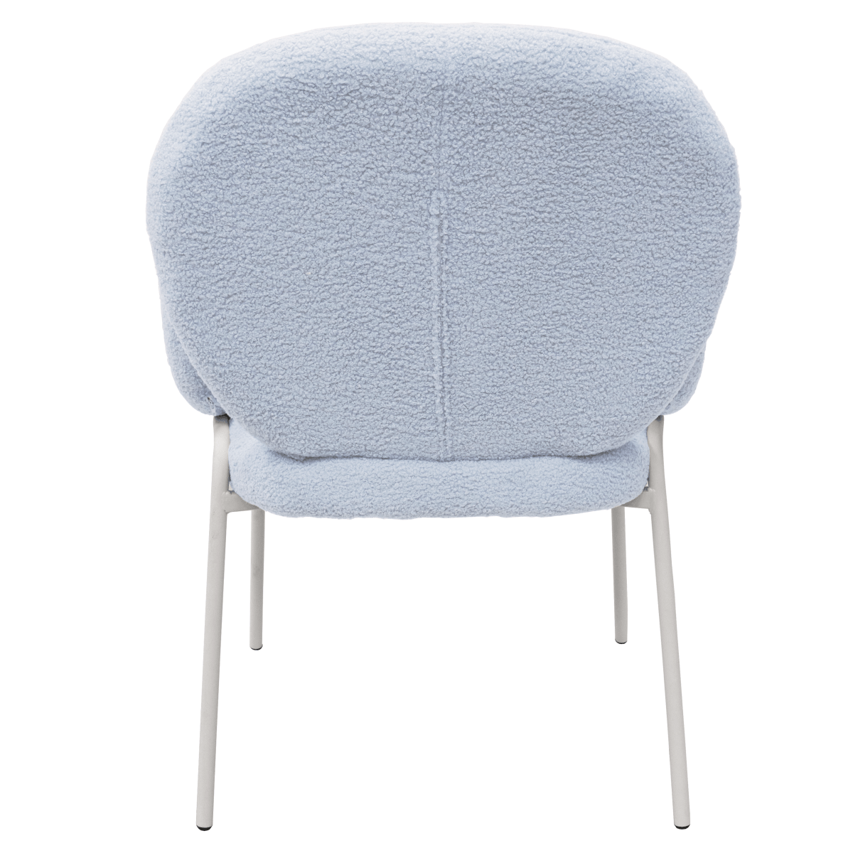 Celestial Modern Boucle Dining Side Chair with Black/White Powder Coated Iron Frame