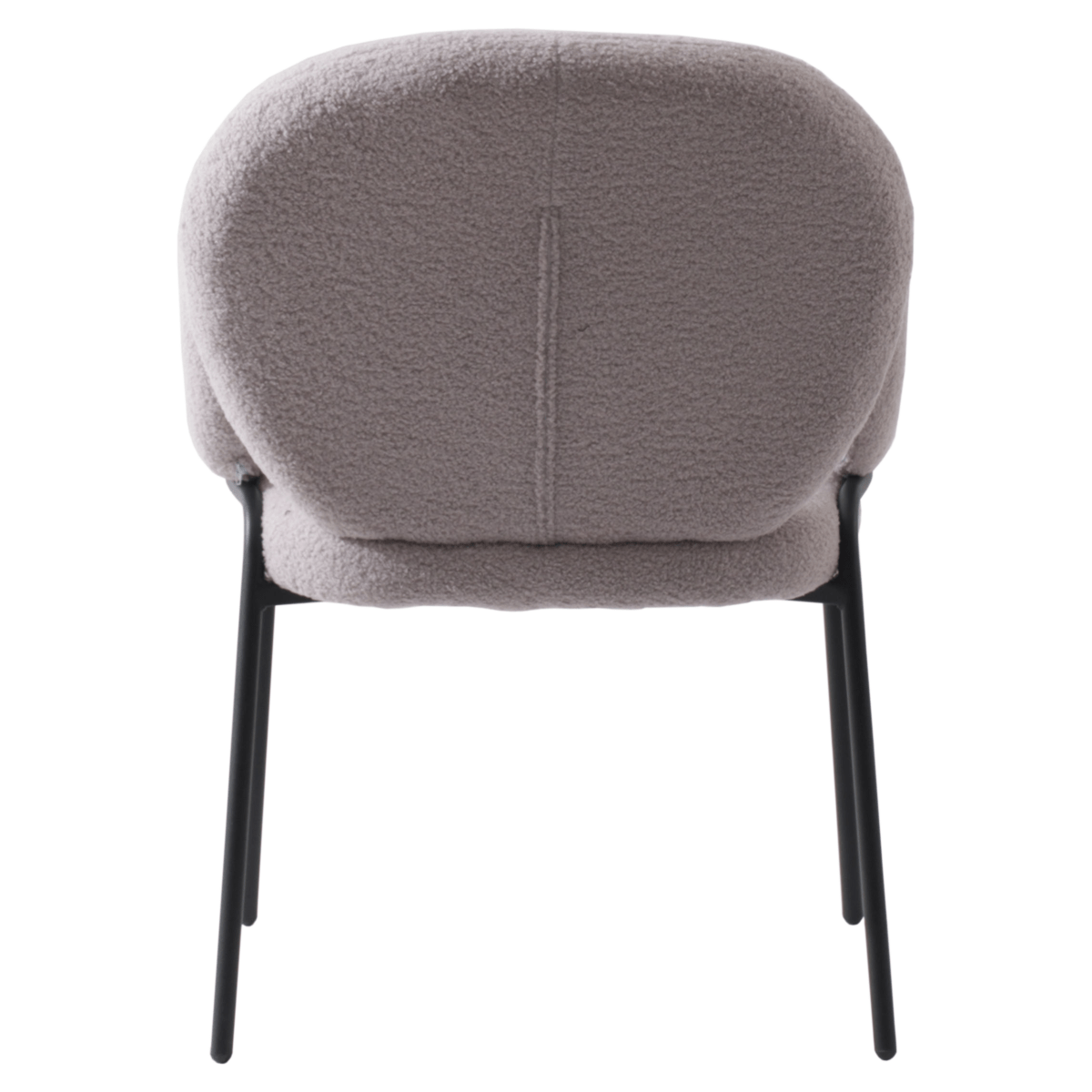 Celestial Modern Boucle Dining Side Chair with Black/White Powder Coated Iron Frame