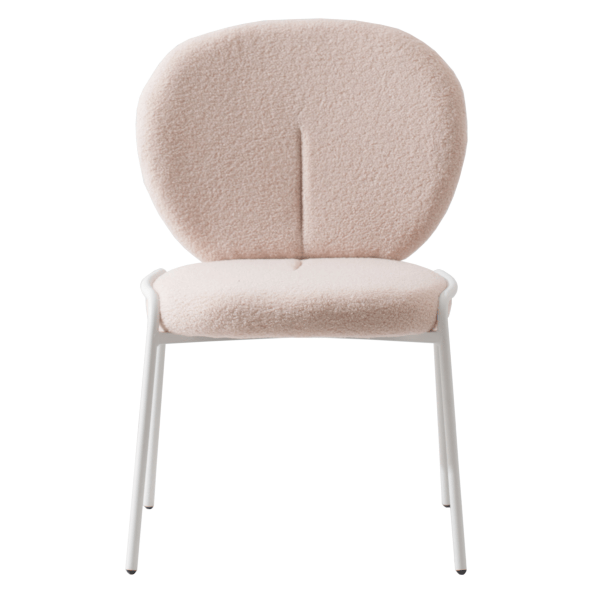 Celestial Modern Boucle Dining Side Chair with Black/White Powder Coated Iron Frame