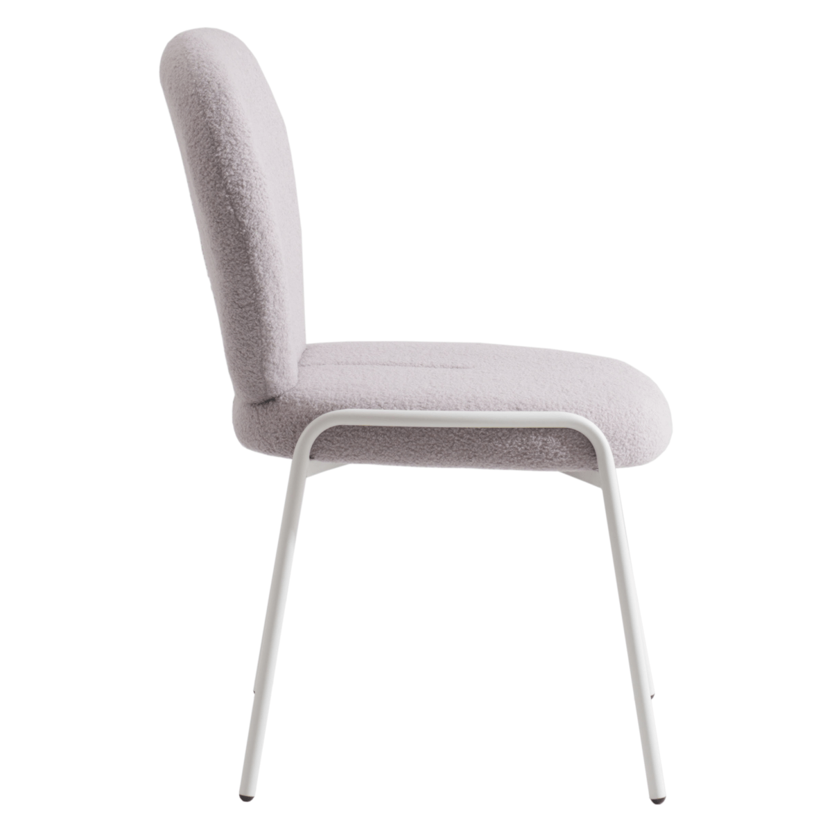 Celestial Modern Boucle Dining Side Chair with Black/White Powder Coated Iron Frame