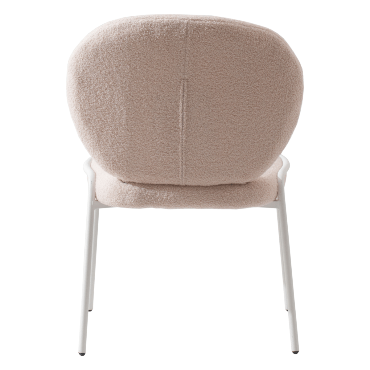 Celestial Modern Boucle Dining Side Chair with Black/White Powder Coated Iron Frame