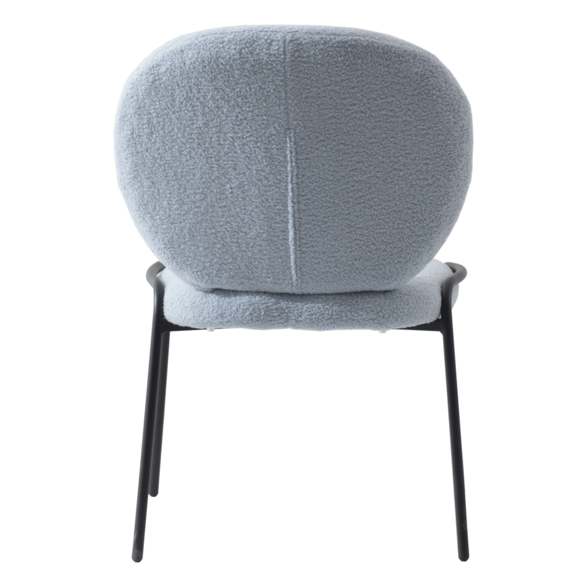 Celestial Modern Boucle Dining Side Chair with Black/White Powder Coated Iron Frame
