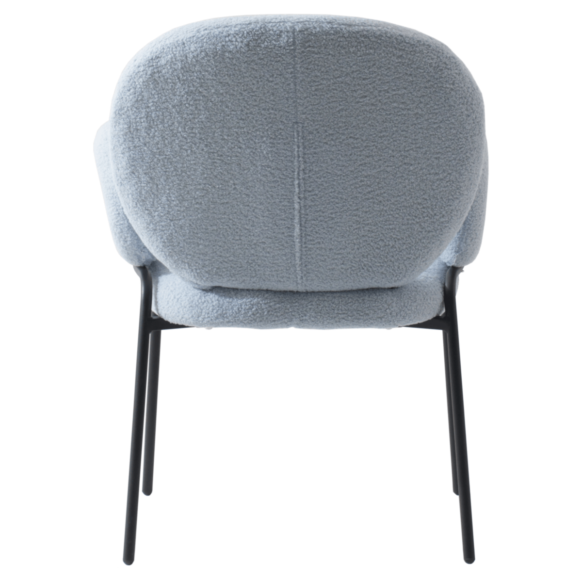 Celestial Modern Boucle Dining Side Chair with Black/White Powder Coated Iron Frame