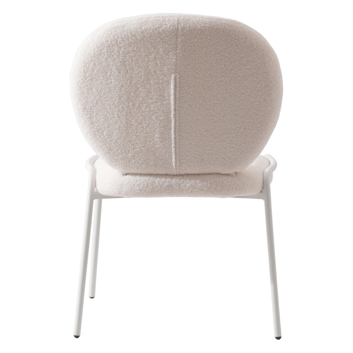 Celestial Modern Boucle Dining Side Chair with Black/White Powder Coated Iron Frame
